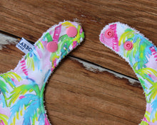 Load image into Gallery viewer, Watercolor Palm Tree Scalloped Bib