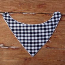Load image into Gallery viewer, Black and White Homespun Gingham Cotton Baby Bibs