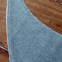 Load image into Gallery viewer, Blue Linen Cotton Baby Bibs