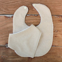 Load image into Gallery viewer, Tan Linen Cotton Baby Bibs