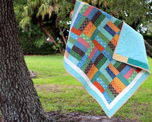 Load image into Gallery viewer, Multicolored Strip Patchwork Quilt