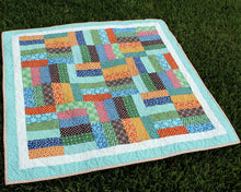 Load image into Gallery viewer, Multicolored Strip Patchwork Quilt