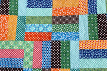 Load image into Gallery viewer, Multicolored Strip Patchwork Quilt