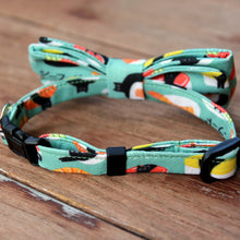 Load image into Gallery viewer, Fishy Sushi and Black Cat Cat Bow Tie