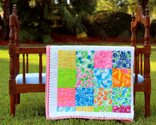 Load image into Gallery viewer, Lilly Pulitzer Print Small Quilt