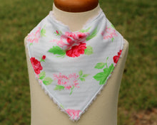 Load image into Gallery viewer, Shabby Chic White Floral Bandana Bib
