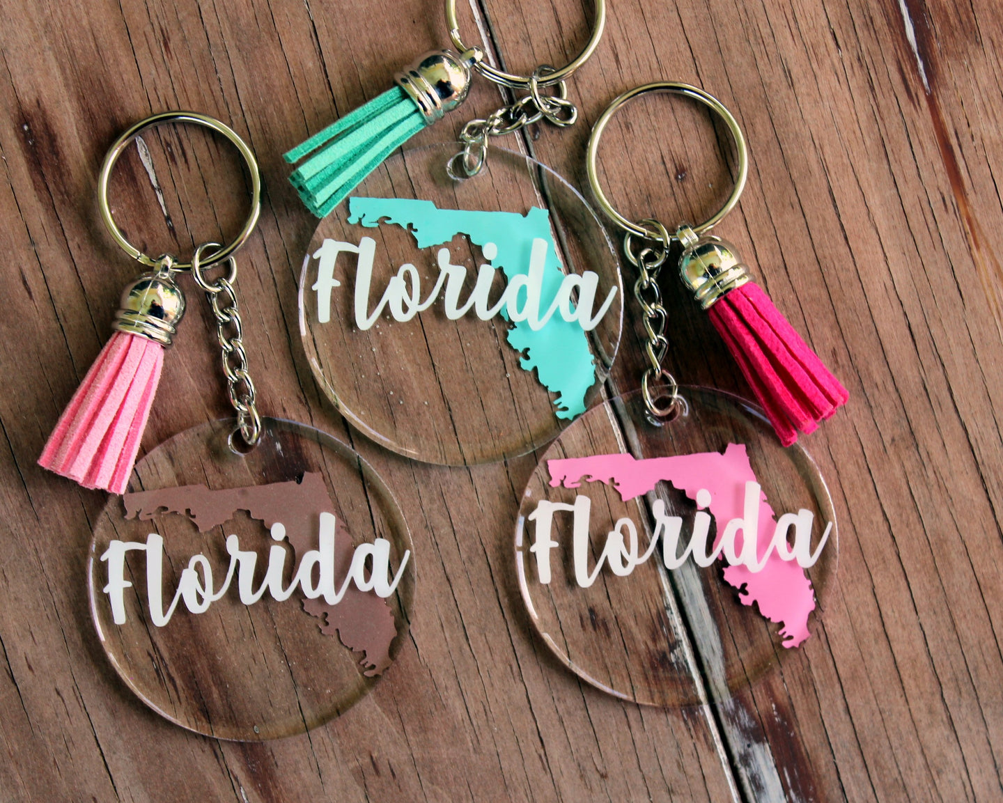 Florida Round Key Chain