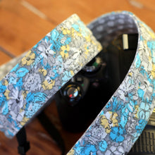 Load image into Gallery viewer, Gray Floral Camera Strap