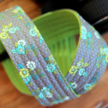 Load image into Gallery viewer, Gray Green Floral Camera Strap