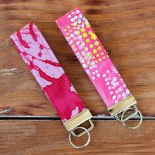 Load image into Gallery viewer, Pink Batik Wristlet Key Fob