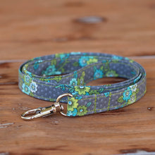 Load image into Gallery viewer, Gray Floral Lanyard