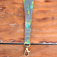 Load image into Gallery viewer, Gray Floral Lanyard
