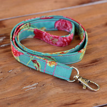 Load image into Gallery viewer, Floral Pink and Green Lanyard