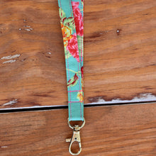 Load image into Gallery viewer, Floral Pink and Green Lanyard