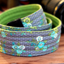 Load image into Gallery viewer, Gray Green Floral Camera Strap