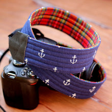Load image into Gallery viewer, Navy Anchor Camera Strap