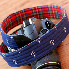 Load image into Gallery viewer, Navy Anchor Camera Strap