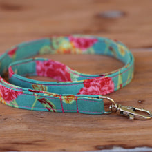 Load image into Gallery viewer, Floral Pink and Green Lanyard