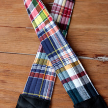 Load image into Gallery viewer, Blue Red Madras Plaid Camera Strap