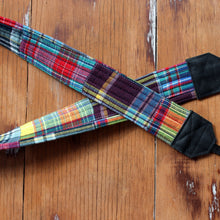 Load image into Gallery viewer, Madras Plaid Patchwork Camera Strap