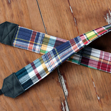 Load image into Gallery viewer, Blue Red Madras Plaid Camera Strap