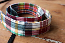 Load image into Gallery viewer, Blue Red Madras Plaid Camera Strap