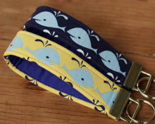 Load image into Gallery viewer, Whale Key Fob, Yellow or Navy Blue