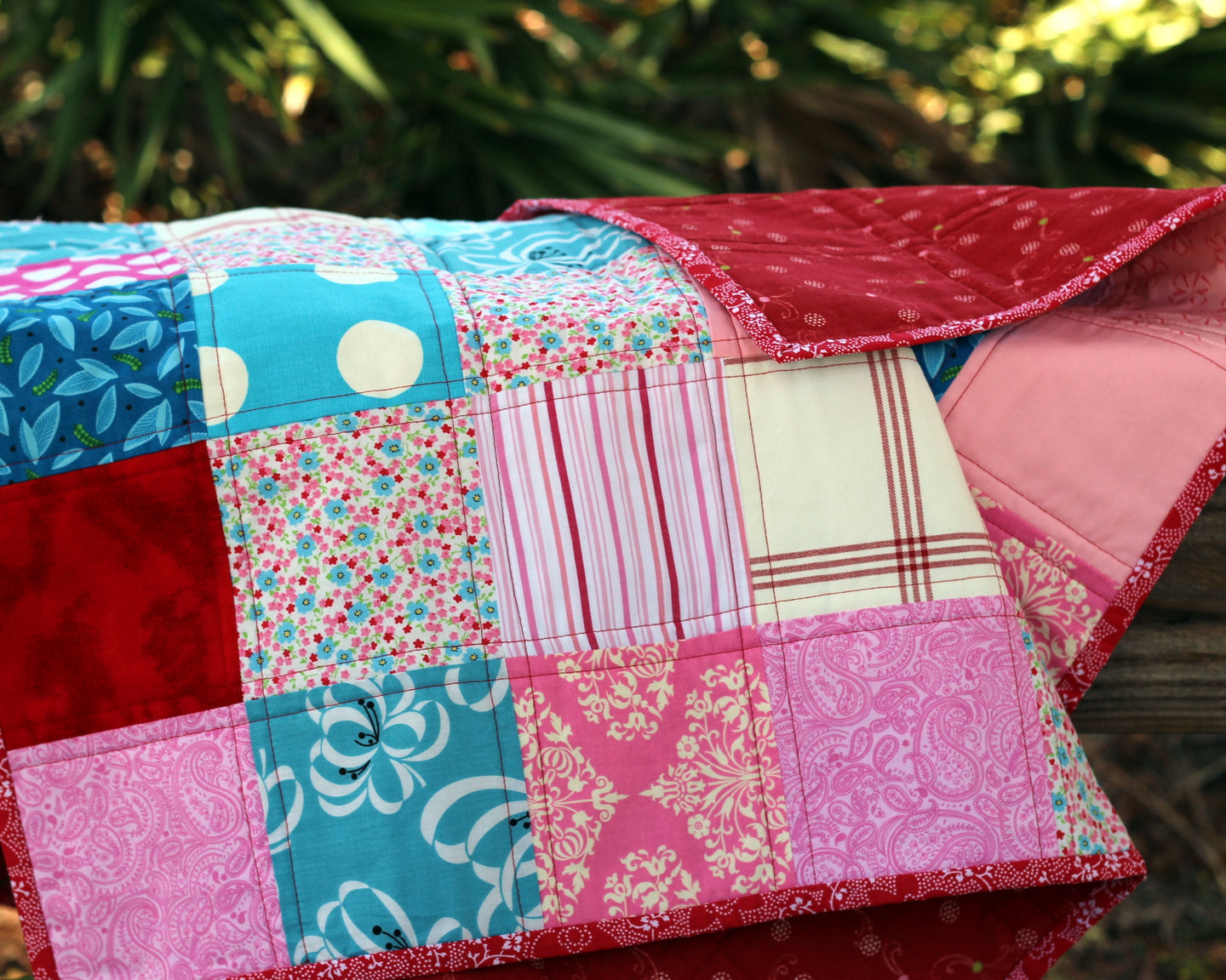 Pink Patchwork Small Quilt