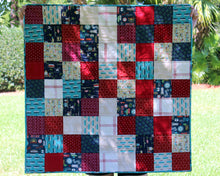 Load image into Gallery viewer, Beachy Reds and Blues Baby Quilt