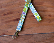 Load image into Gallery viewer, White Cotton Floral Lanyard