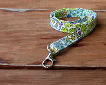 Load image into Gallery viewer, White Cotton Floral Lanyard
