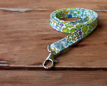 Load image into Gallery viewer, White Cotton Floral Lanyard