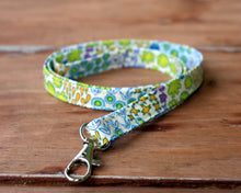 Load image into Gallery viewer, White Cotton Floral Lanyard