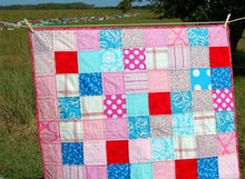 Load image into Gallery viewer, Pink Patchwork Small Quilt
