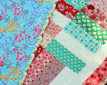 Load image into Gallery viewer, Pink and Blue Strip Patchwork Quilt
