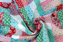 Load image into Gallery viewer, Pink and Blue Strip Patchwork Quilt
