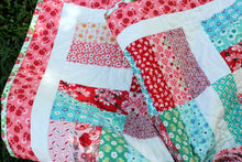 Load image into Gallery viewer, Pink and Blue Strip Patchwork Quilt
