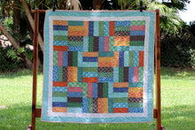 Load image into Gallery viewer, Multicolored Strip Patchwork Quilt

