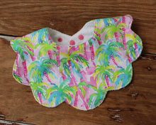 Load image into Gallery viewer, Watercolor Palm Tree Scalloped Bib
