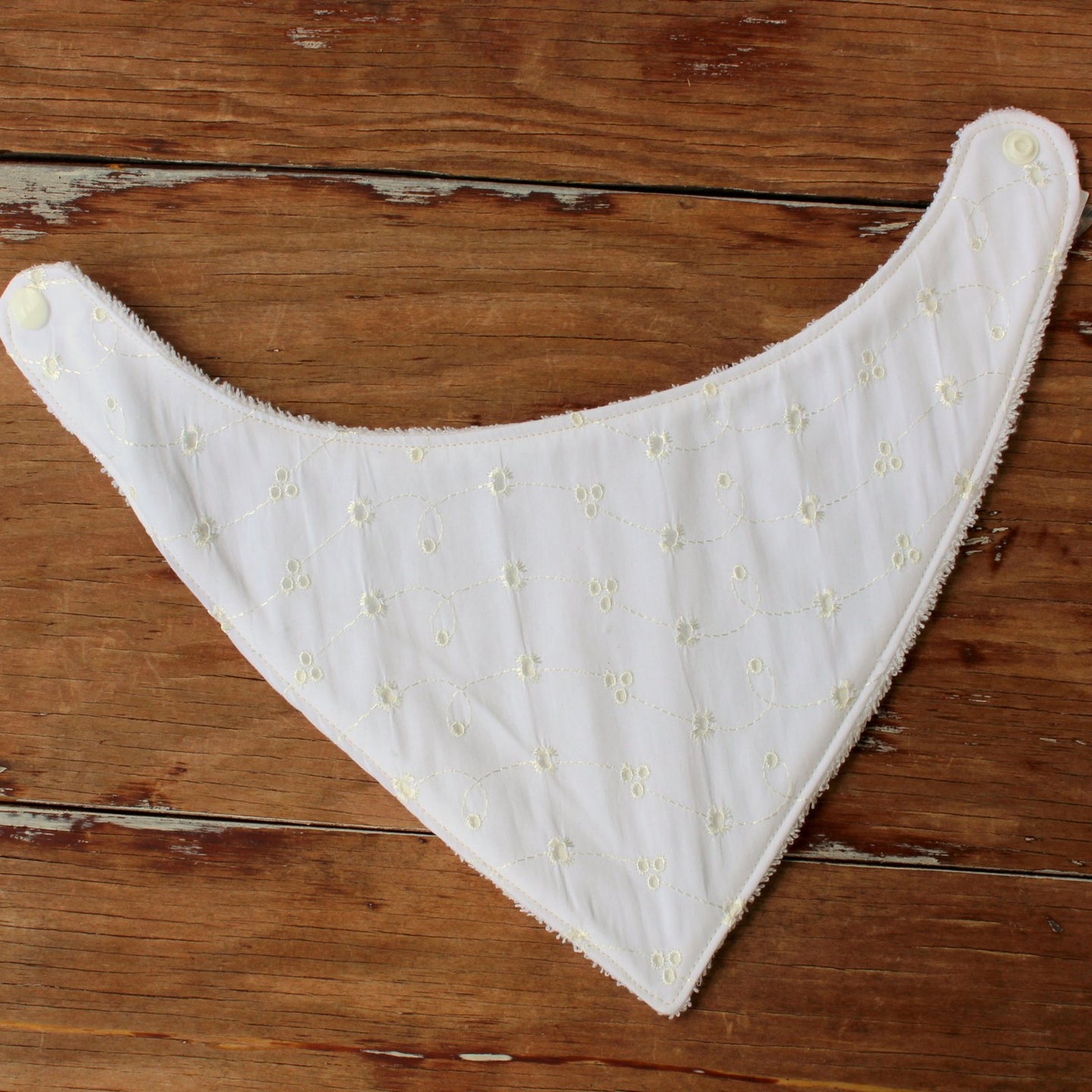 White Eyelet Baby Bibs