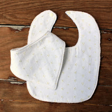 Load image into Gallery viewer, White Eyelet Baby Bibs

