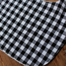 Load image into Gallery viewer, Black and White Homespun Gingham Cotton Baby Bibs
