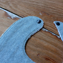 Load image into Gallery viewer, Blue Linen Cotton Baby Bibs
