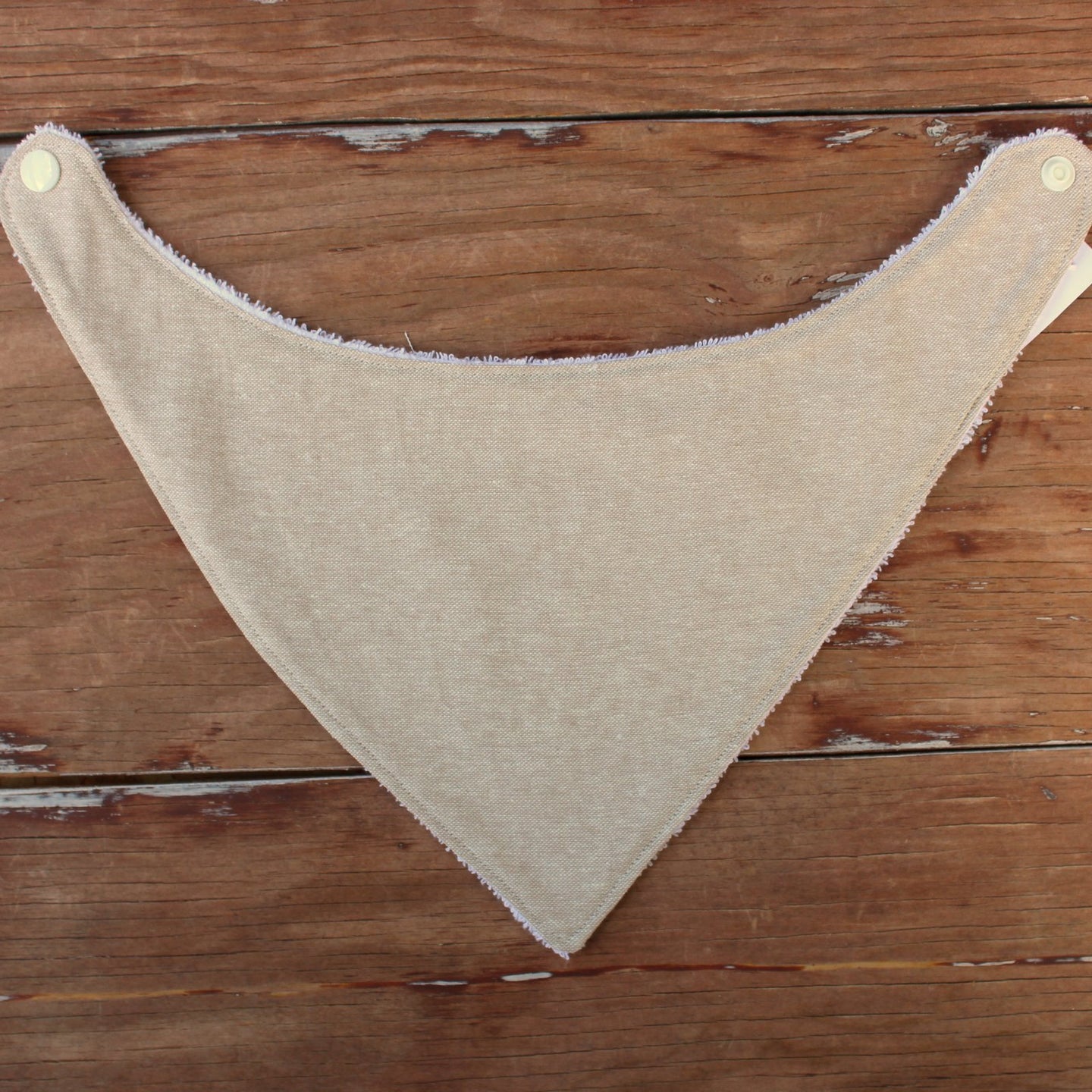 Tan Linen Cotton Baby Bibs