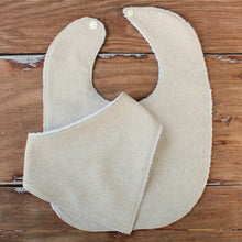 Load image into Gallery viewer, Tan Linen Cotton Baby Bibs
