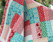 Load image into Gallery viewer, Pink and Blue Strip Patchwork Quilt
