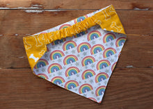 Load image into Gallery viewer, Rainbow and Dog Bone Reversible Dog Bandana
