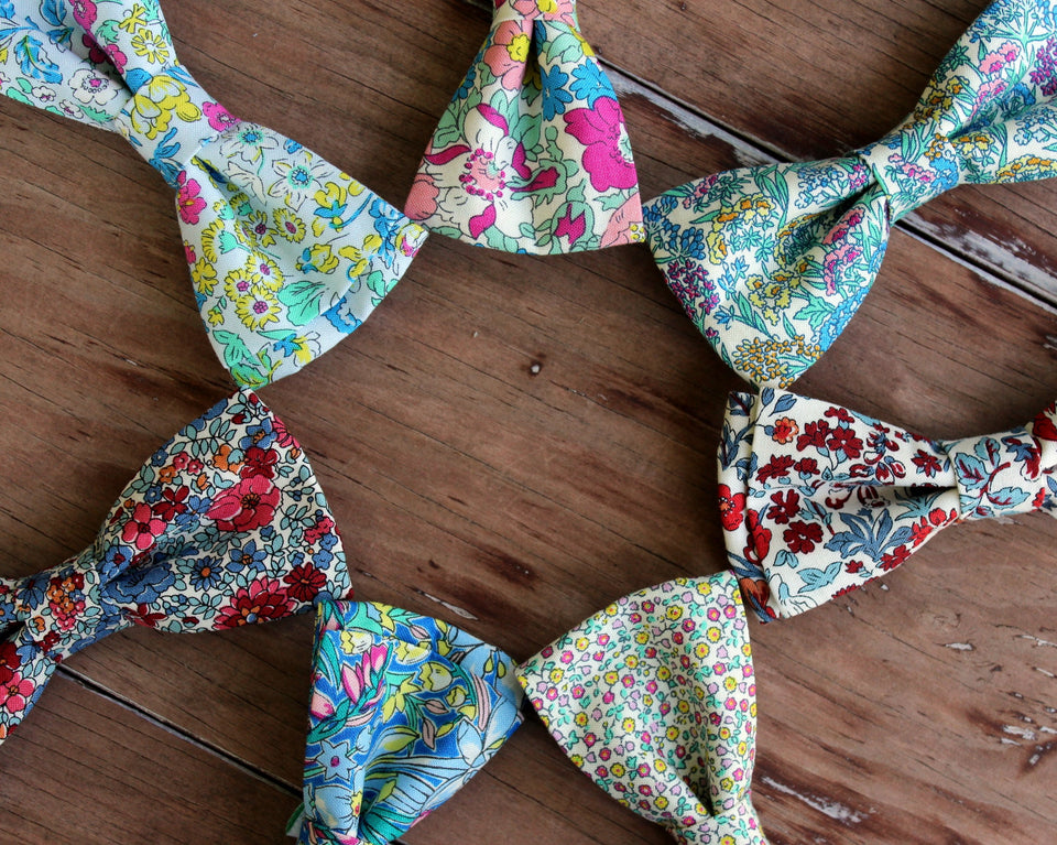 Men's cotton bow ties crafted from Liberty of London Flower Show prints
