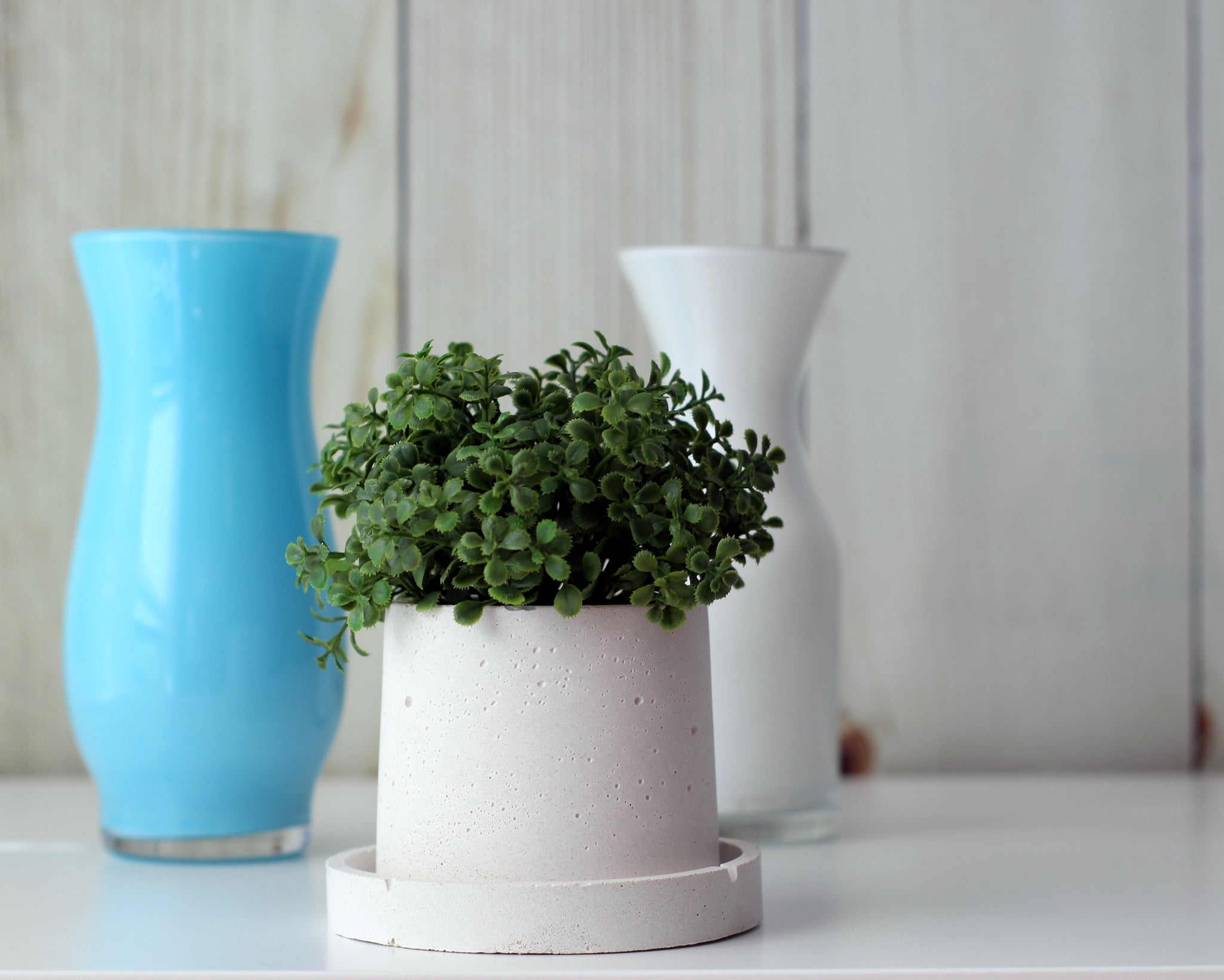 Small Round Concrete Planter with Base – Jude Harbor