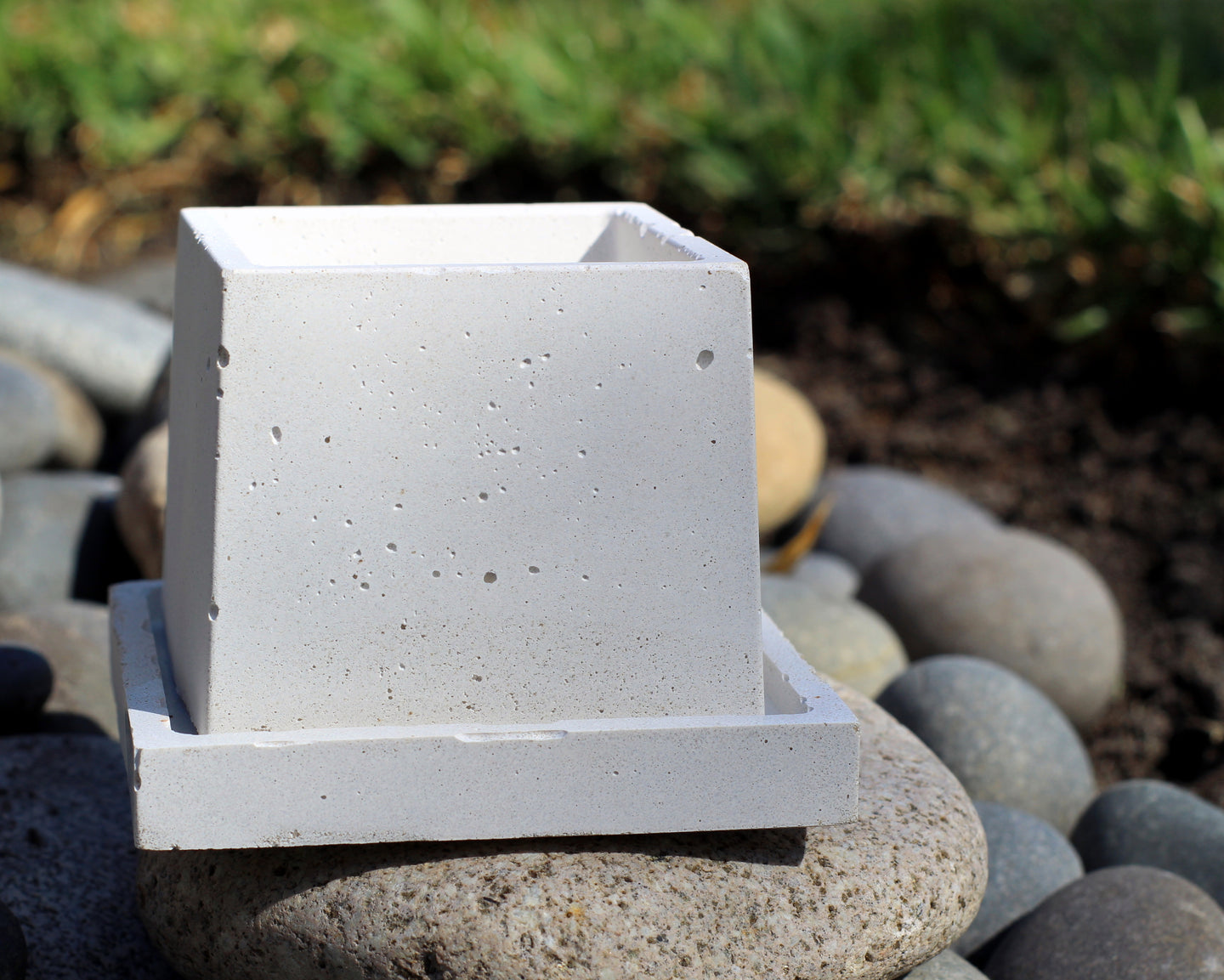 Small Square Planter with Base